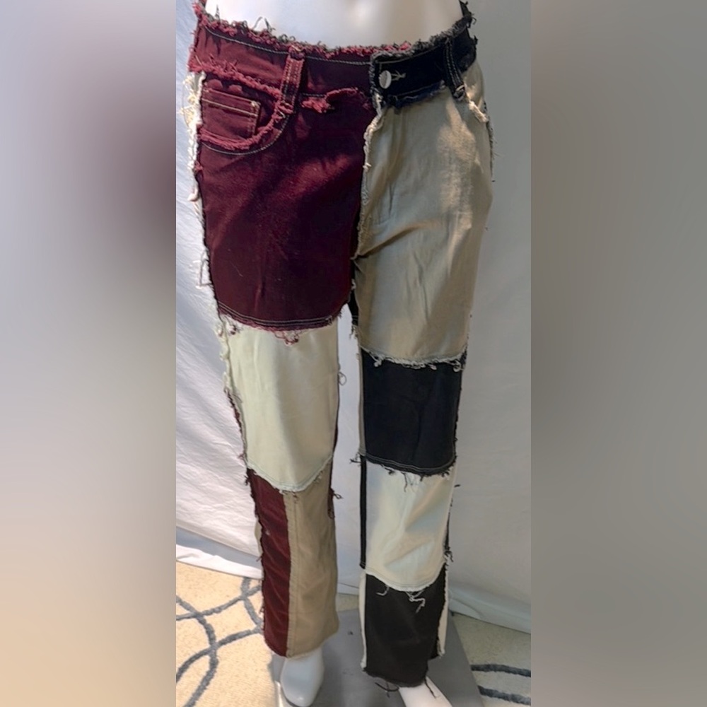 Patchwork Women's Pants - Multicolor